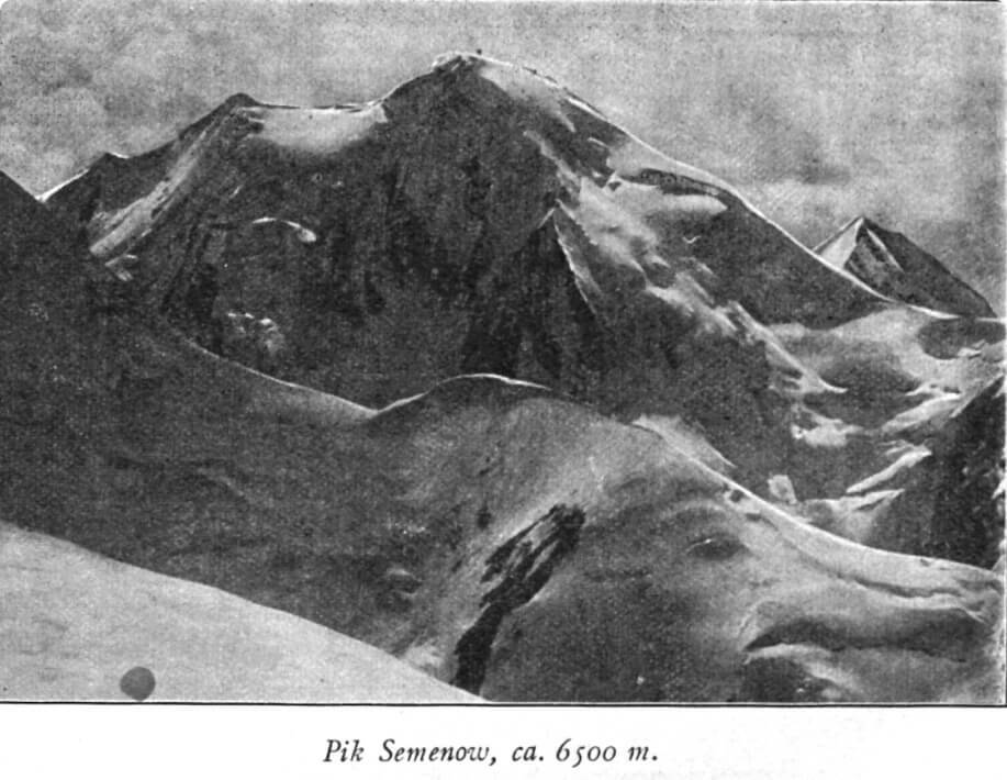Пик Семенова — горная вершина в Центральном Тянь-Шане в Киргизии. Из журнала Немецко-австрийского альпийского клуба 1906 г.